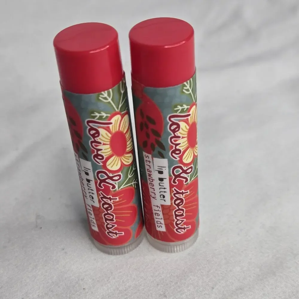Love & Toast Lot/2 Lip Butter Strawberry Fields Margot Elena Balm DISCONTINUED